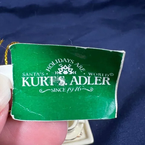 Miniature Ceramic Tea Set Ornament By Kurt S. Adler With Rose Design & Tray - Picture 3 of 3